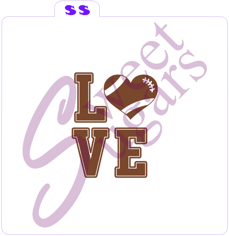 Football - "LOVE" Silkscreen Stencil image 0
