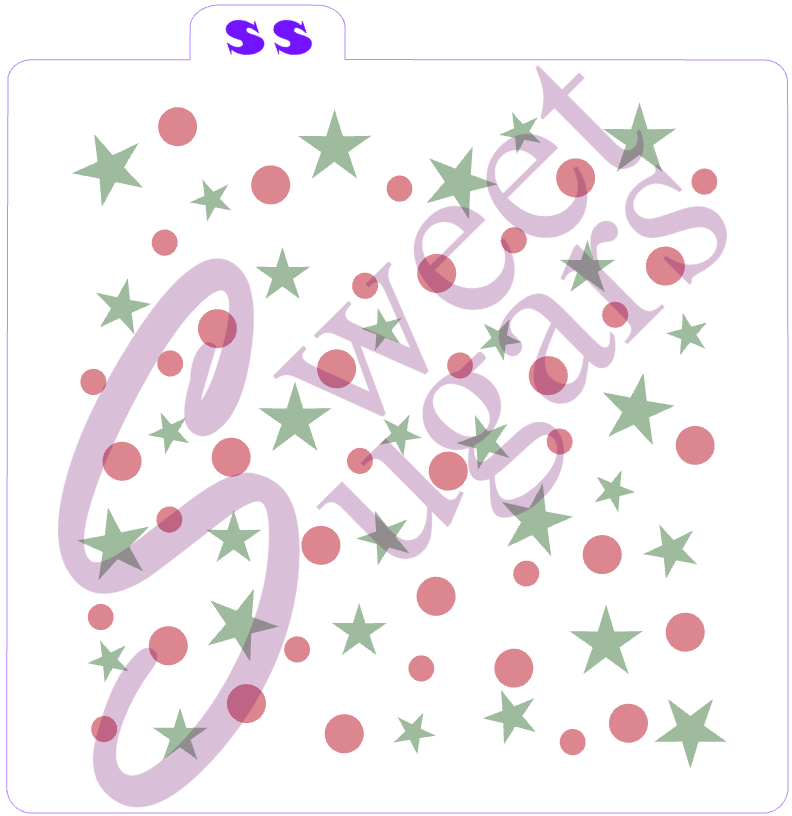 Balls & Stars Background Stencil - Silkscreen or Traditional, 1 part or 2 part image 0