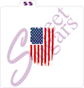 Distressed American Flag Silkscreen Stencil (1 or 2 part) image 0