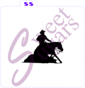 Reining Horse and Cowboy Silkscreen Stencil image 0