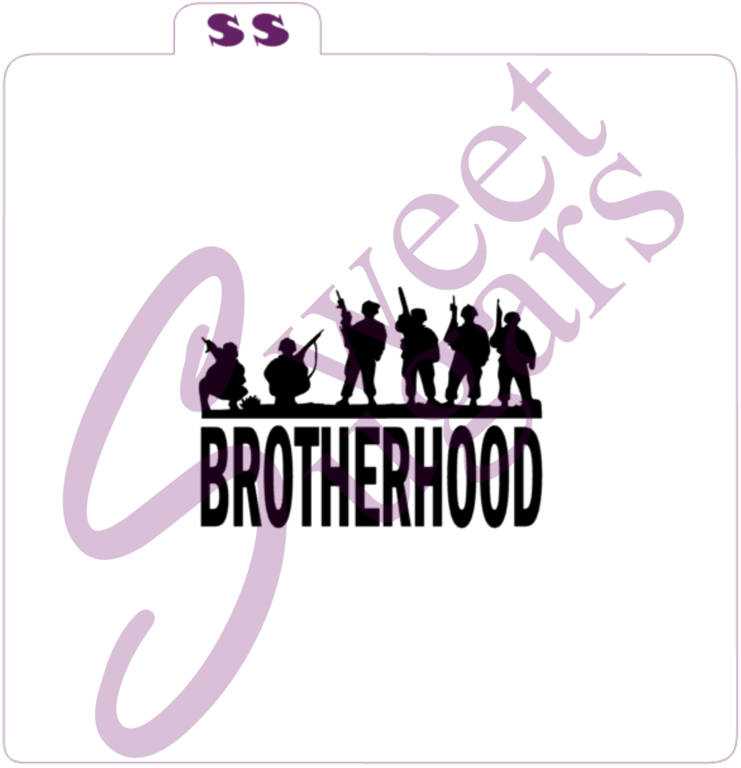 Military BROTHERHOOD Silkscreen Stencil - 1 or 2 part image 1