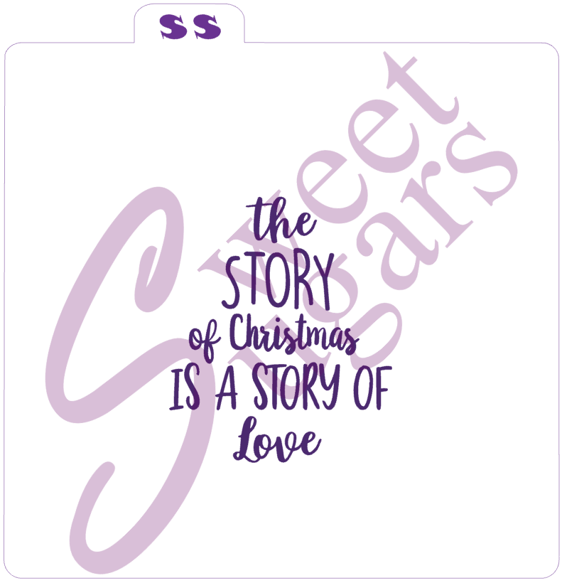 The Story of Christmas is a Story of Love (Tree-Shaped) Silkscreen Stencil image 0