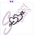 Double Heart with Arrow PYO Silkscreen Stencil image 0