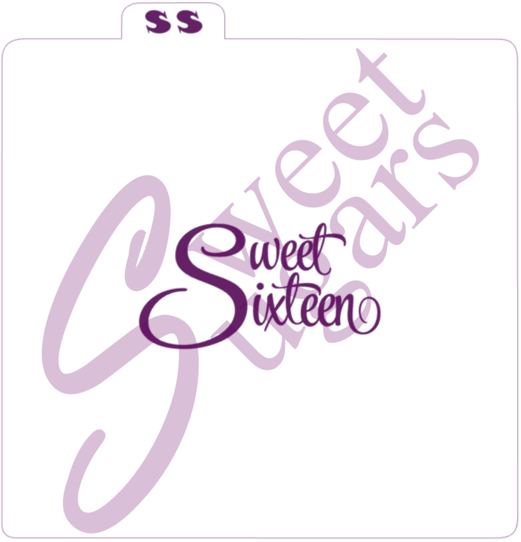 Sweet Sixteen Silkscreen Stencil - 2 sizes available image 1