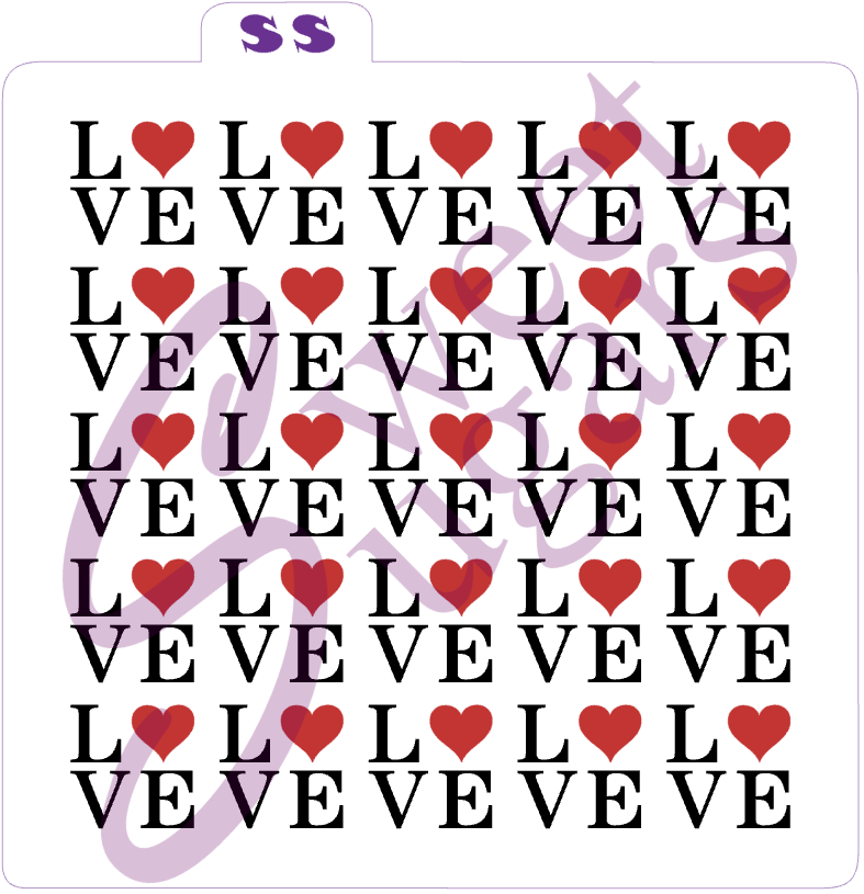 LOVE Square Background 2 Part Stencil - Traditional or Silkscreen image 0
