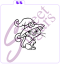 Witch Cat Paint Your Own (PYO) Silkscreen Stencil image 0