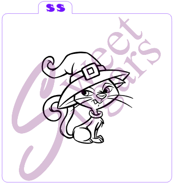 Witch Cat Paint Your Own (PYO) Silkscreen Stencil image 0