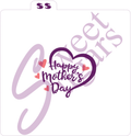 Happy Mother's Day Heart Silkscreen Stencil (1 part or 2 part) image 0