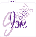 love With Hearts Silkscreen Stencil image 0