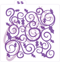 Holly and Swirl Background Silkscreen Stencil image 0