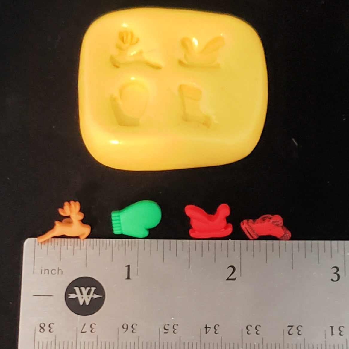 Mini / Micro Christmas Mold - Reindeer, Mitten, Sleigh, Stocking image 0