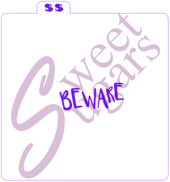 Beware Sign 2 Piece Silkscreen Stencil image 2