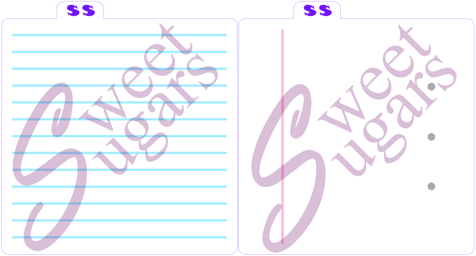 Notebook Paper Set (Blue & Red Lines, Holes), 2 piece- Traditional or Silkscreen image 0