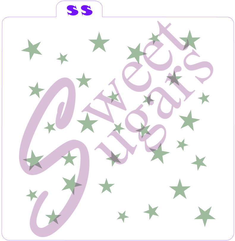 Balls & Stars Background Stencil - Silkscreen or Traditional, 1 part or 2 part image 2