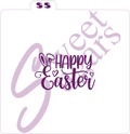 Happy Easter with Bunny Ears Silkscreen Stencil image 0