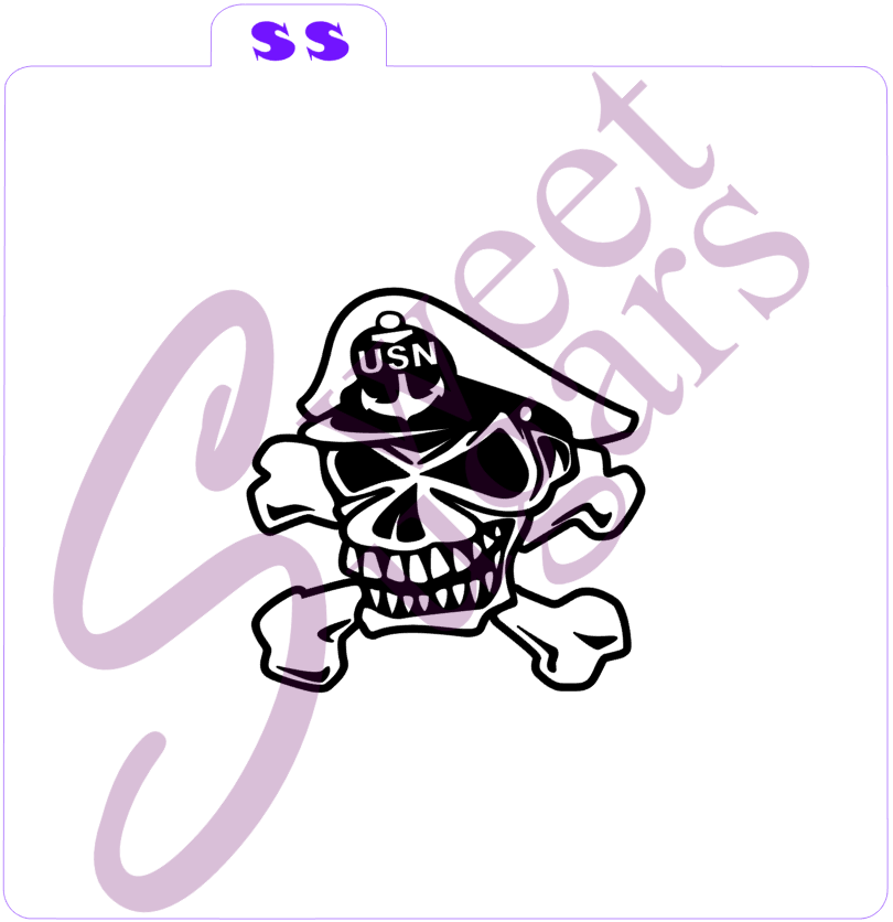 Navy Chief Skull Silkscreen Stencil image 0
