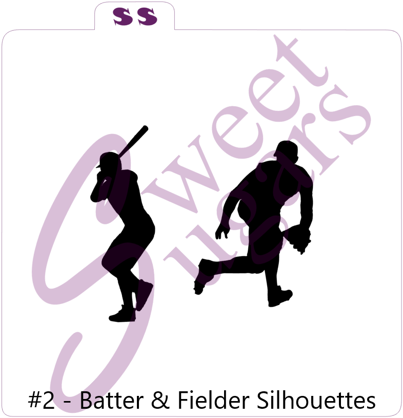 Baseball Player Silhouettes Silkscreen Stencils - 3 Options Available image 2