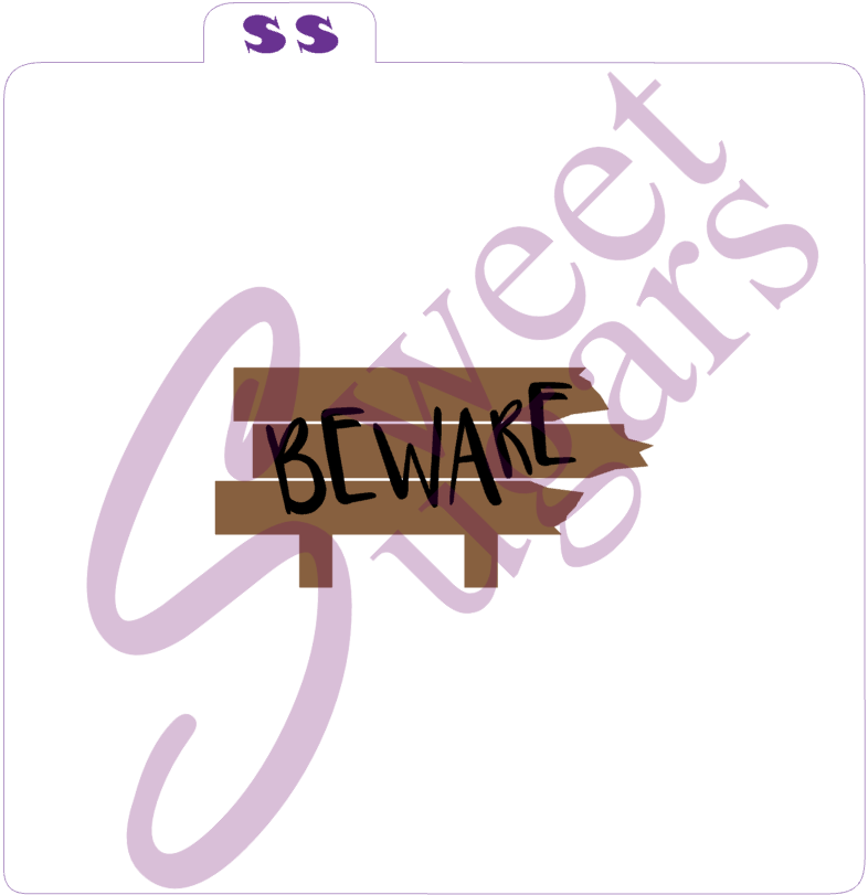 Beware Sign 2 Piece Silkscreen Stencil image 0