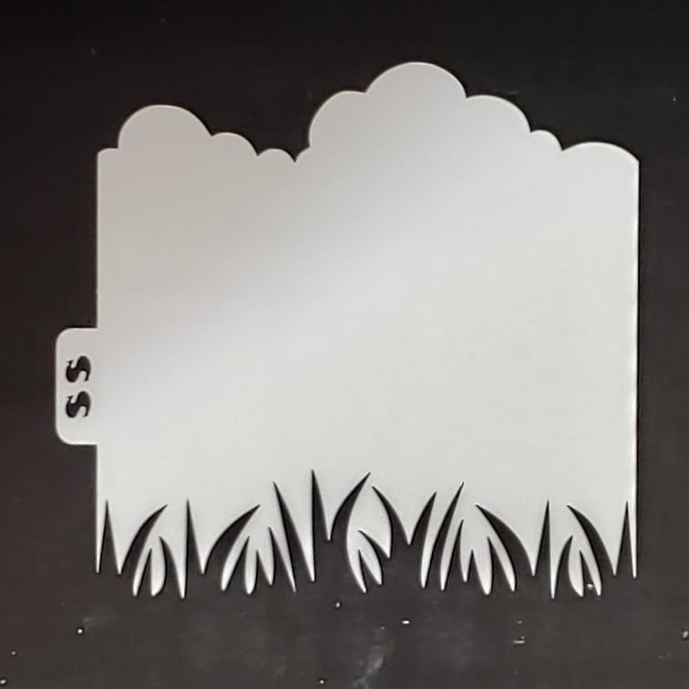 Cloud & Grass Edge Traditional Stencil image 0