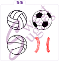 Mini Sports Balls Silkscreen Stencil image 0