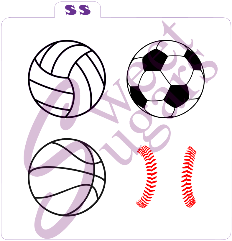 Mini Sports Balls Silkscreen Stencil image 0
