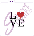 LOVE Square 2 Part Stencil - Traditional or Silkscreen image 0