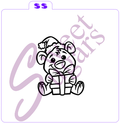 Bear With Present PYO Silkscreen Stencil image 0