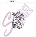 Easter Bunny in Paint Bucket Paint Your Own (PYO) Silkscreen Stencil image 0