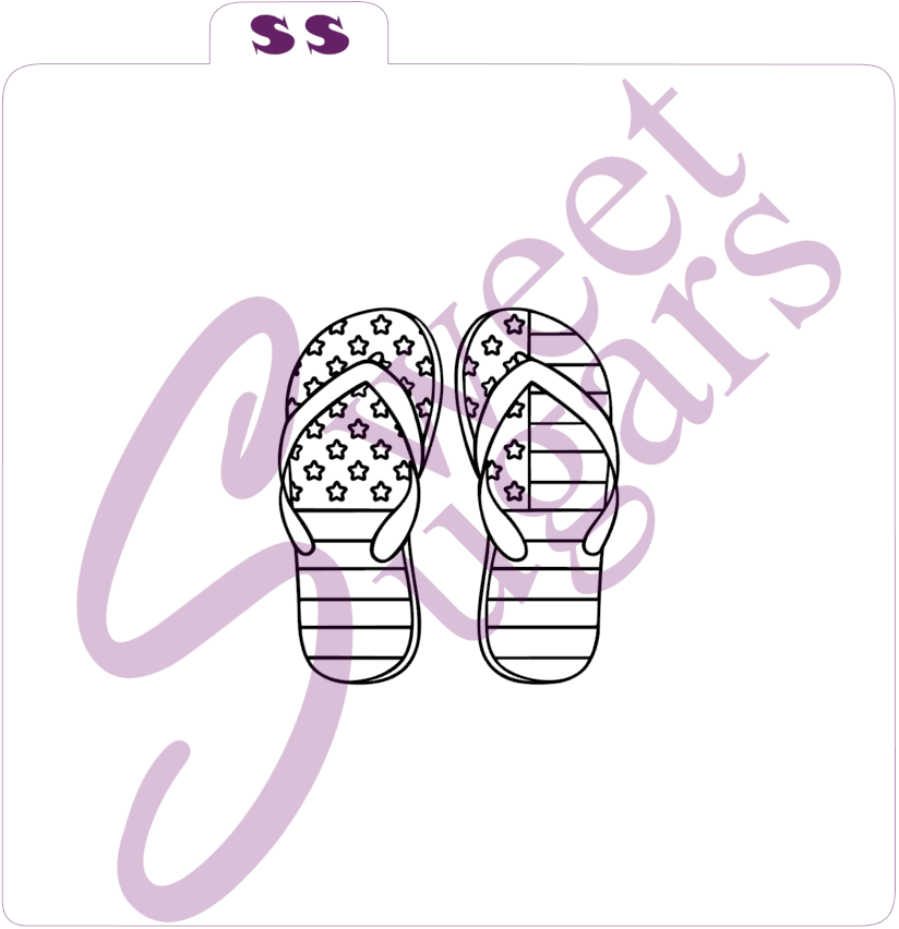PYO 4th of July Flag Flip Flops Silkscreen Stencil image 0