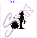 Halloween Witch and Cauldron Silkscreen Stencil image 0