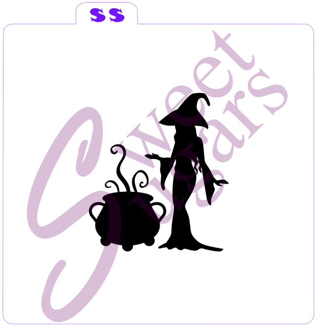 Halloween Witch and Cauldron Silkscreen Stencil image 0
