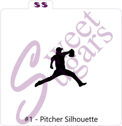 Baseball Player Silhouettes Silkscreen Stencils - 3 Options Available image 1