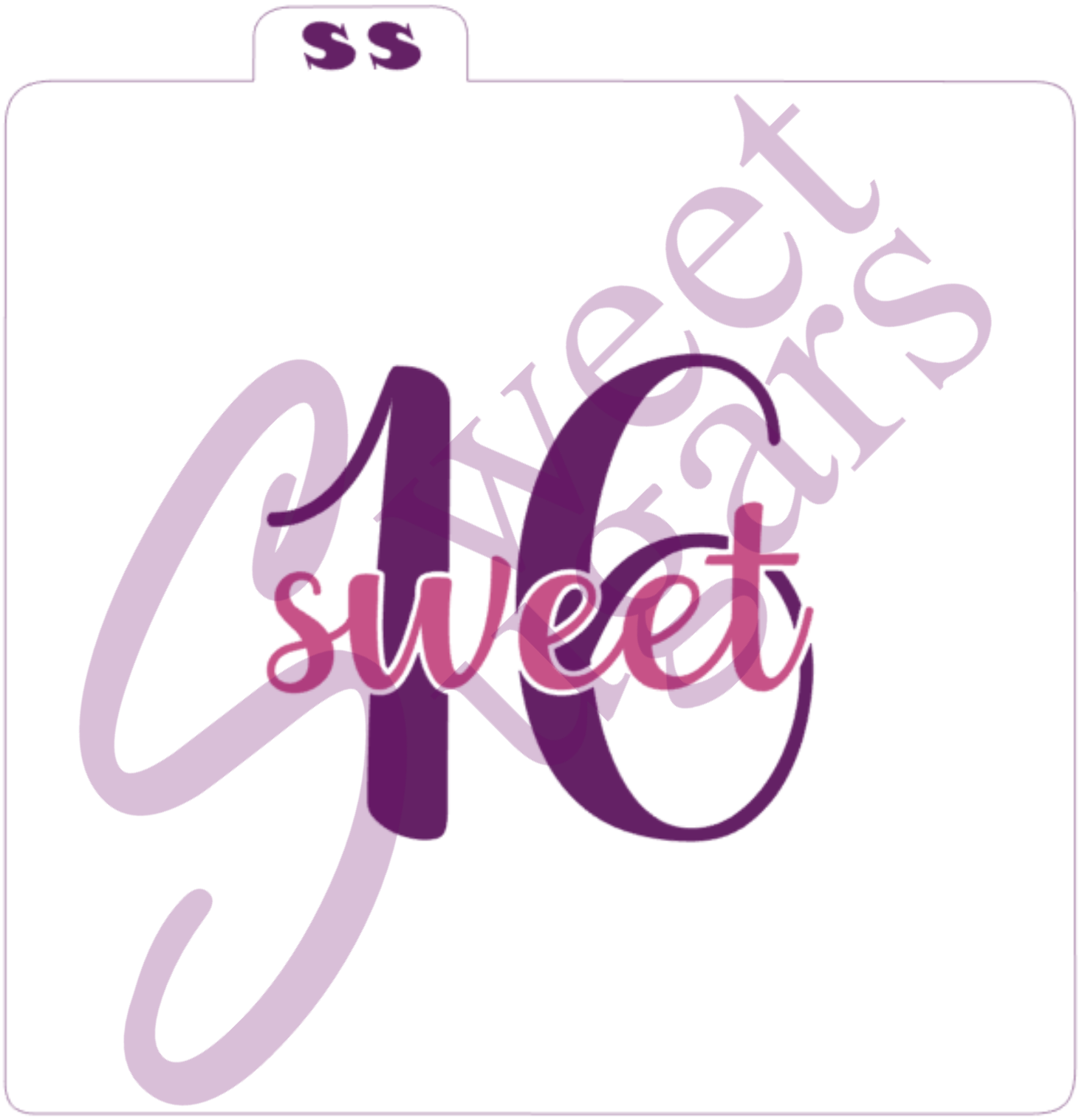 sweet 16 Two Part Silkscreen Stencil - 2 sizes available image 0