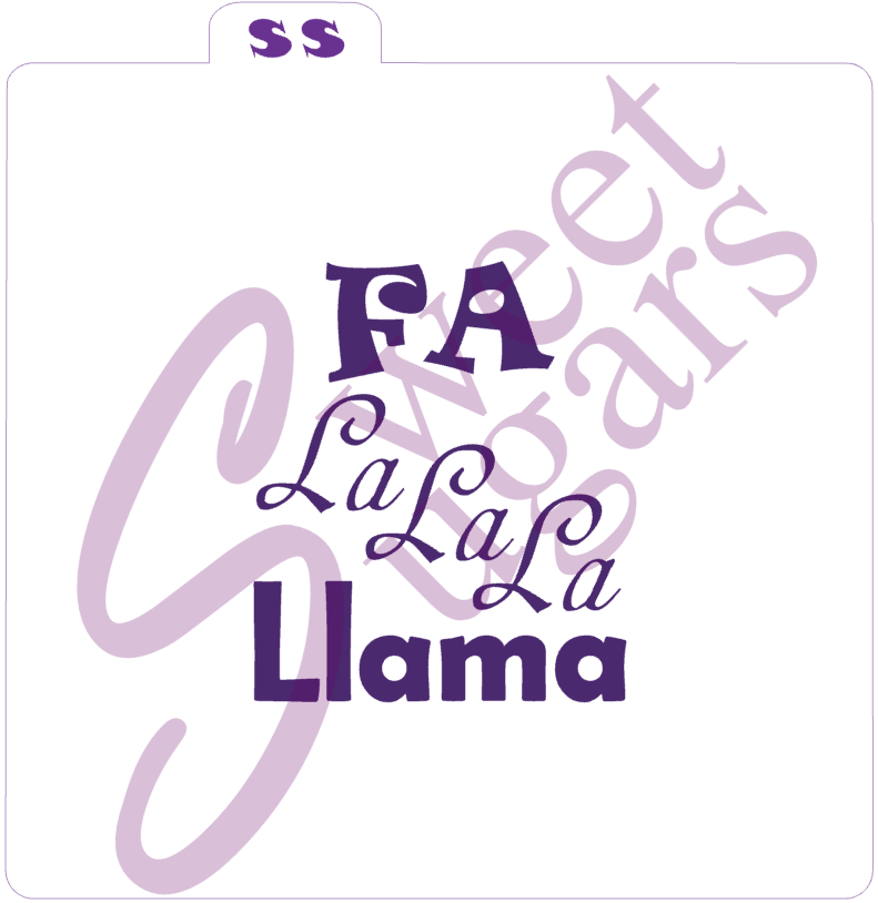 Fa La La La Llama Silkscreen Stencil (1 ,2, or 3 part Available) image 0