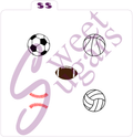 1" Mini Sports Balls Silkscreen Stencil image 0