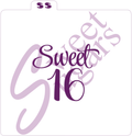 Sweet 16 Silkscreen Stencil - 2 sizes available image 0
