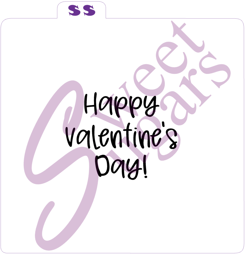 Happy Valentine's Day With Hearts 2 Part Silkscreen Stencil image 1