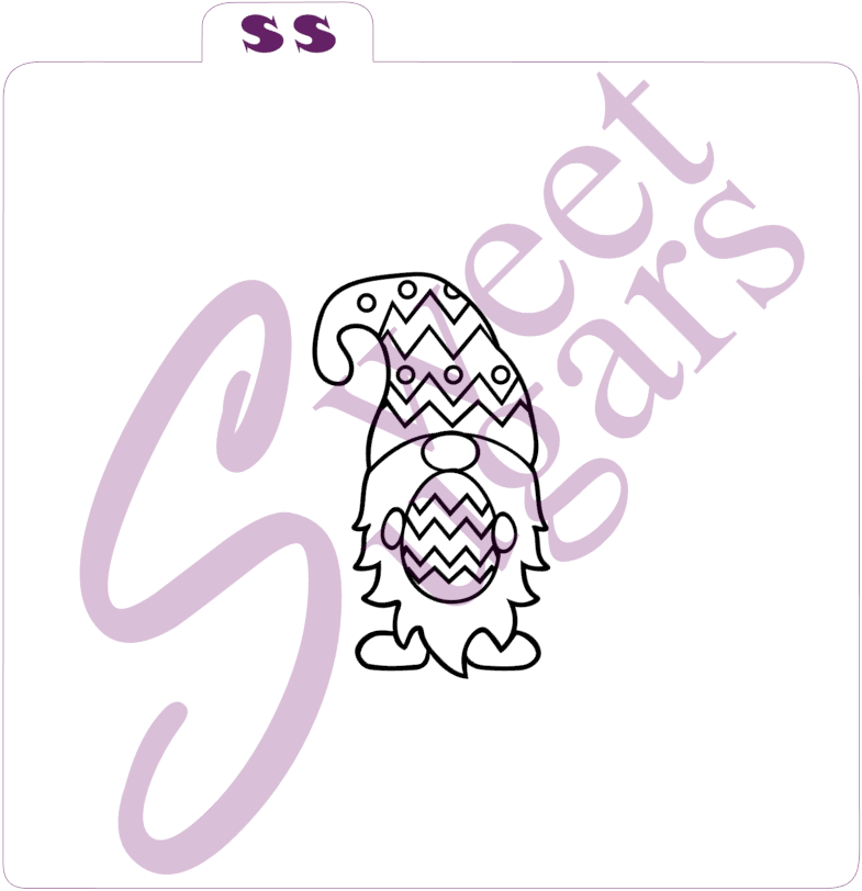 Easter PYO (Paint Your Own) Chevron Gnome with Egg Silkscreen Stencil image 0