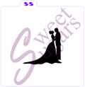 Wedding Couple Silhouette Silkscreen Stencil image 0