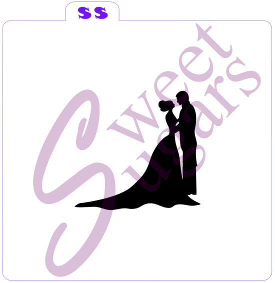 Wedding Couple Silhouette Silkscreen Stencil image 0