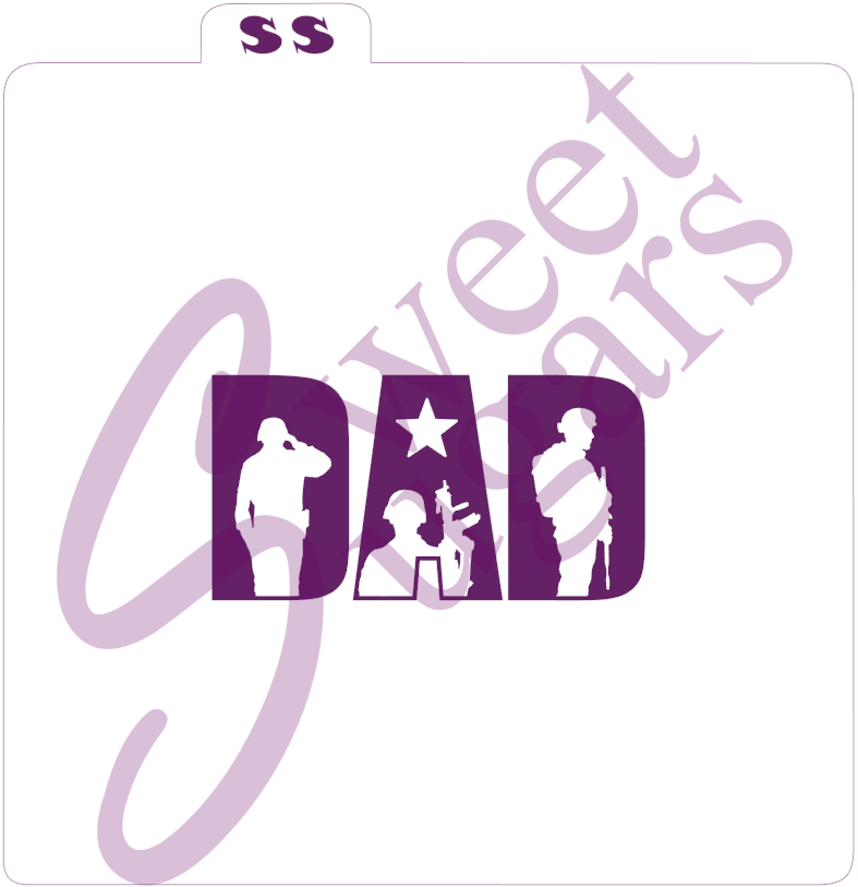 DAD Soldier Silhouette Silkscreen Stencil image 0