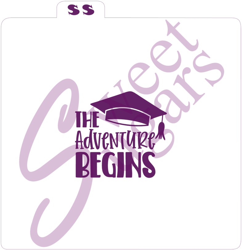 The Adventure Begins Graduation Silkscreen Stencil image 0